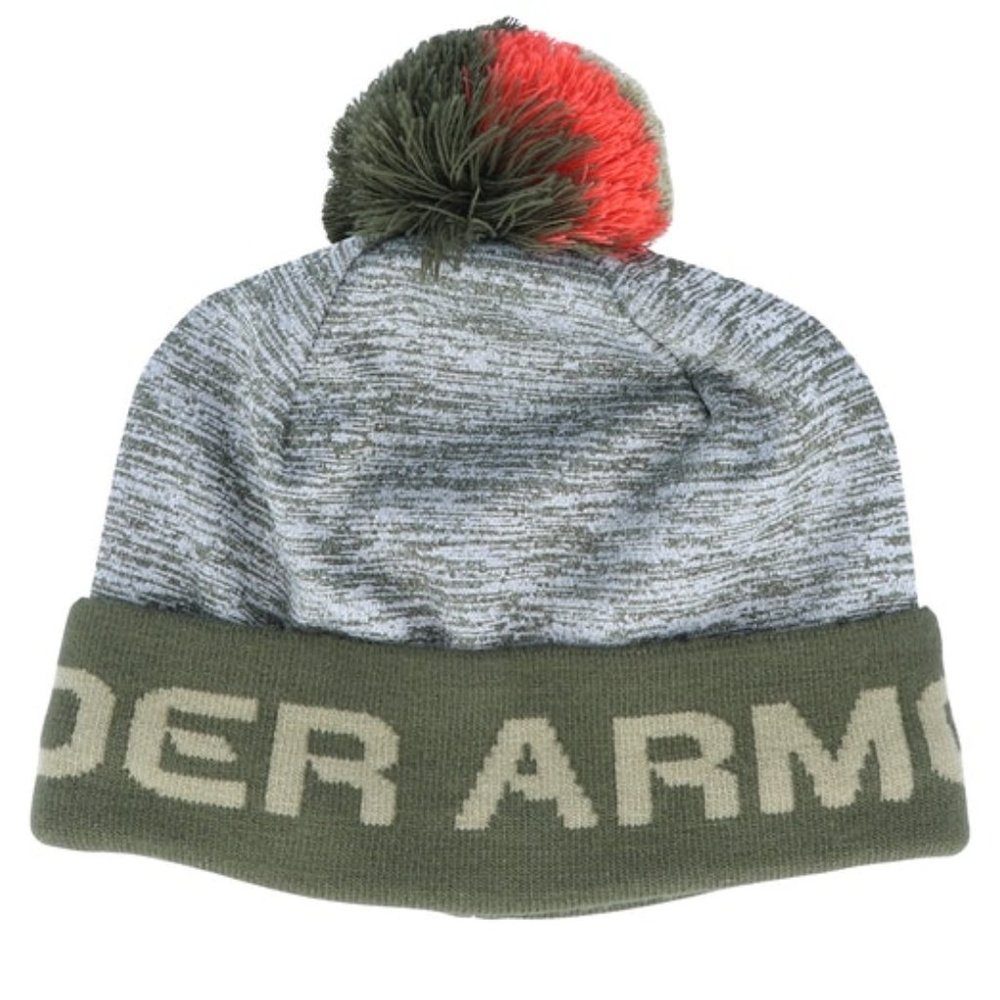 Under Armour Boys Gametime Olive Pom Pom Beanie